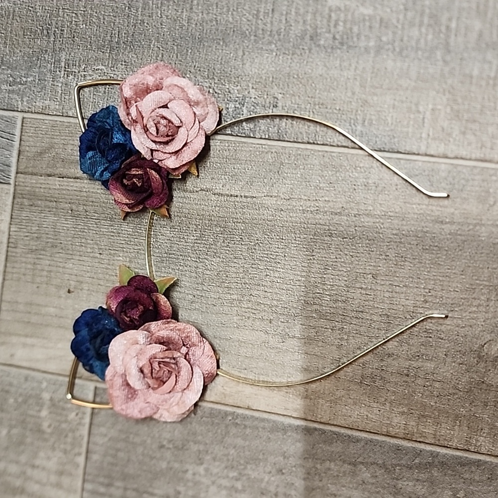 Floral cat ears headband